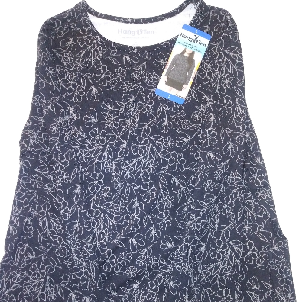 NWT UV Protection Women's Hang Ten Black And Grey Long Sleeve Shirt, Size Large - Picture 8 of 10